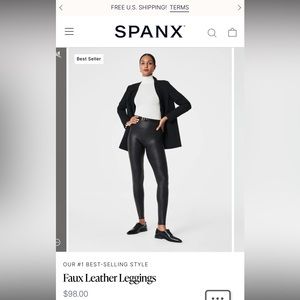 NWT Spanx Faux Leather Leggings 1X